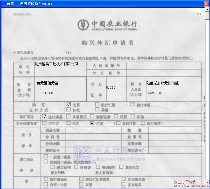 中国农业银行购买外汇申请书