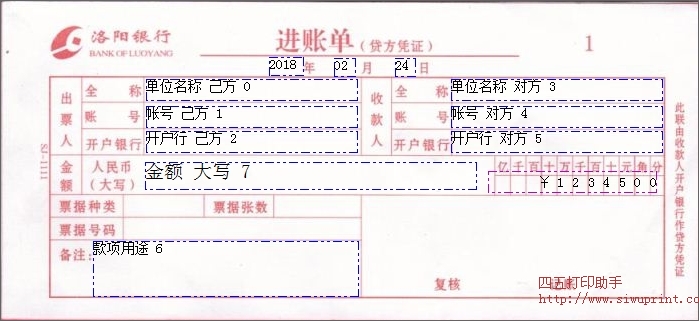 洛阳银行进账单